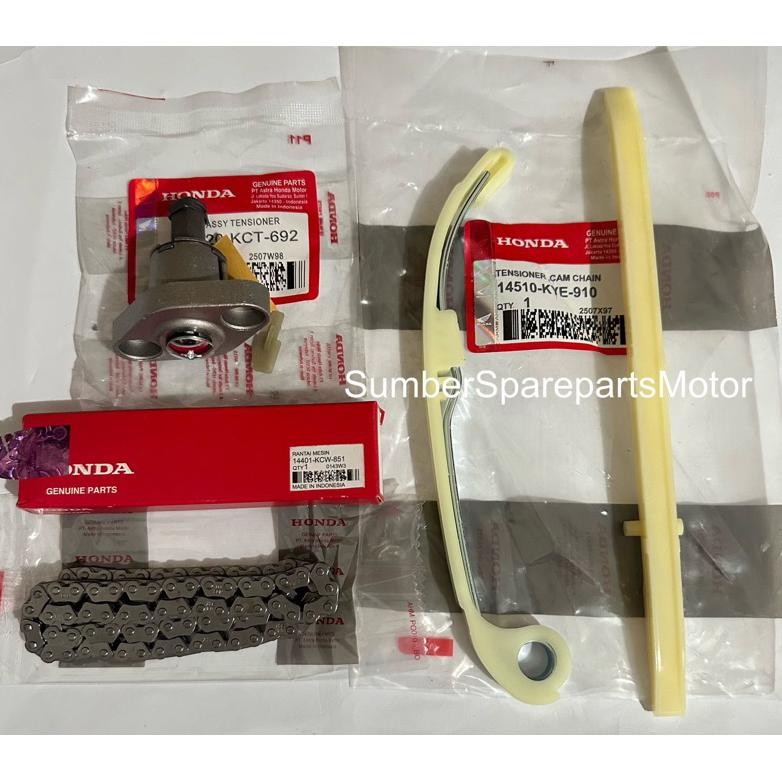 Paket Tensioner Rantai Keteng + Tonjokan Keteng + Karet Lidah Honda Megapro New Verza