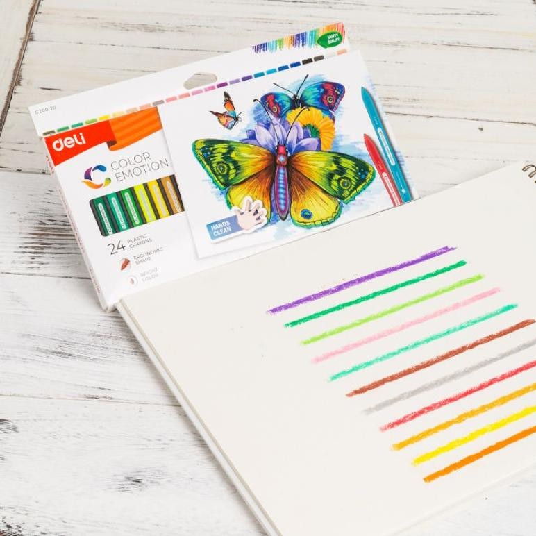 

Ox04 Deli Krayon Plastic 12/18/24 Warna Cerah Bentuk Segitiga Ergonomis Tidak Beracun Ec20000 Ec20020 Ox04