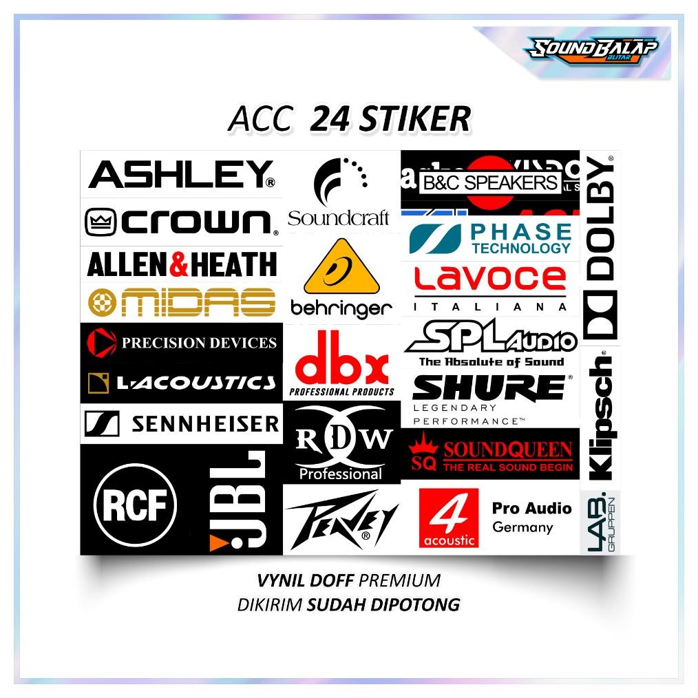 

-Bisa Cod- Stiker Sound System Isi 34 / 24 Stiker Vynil Premium Anti Air | Mixer Power Speaker Ashley Spl Rcf Ub47