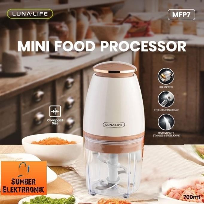 Me41 Blender Mini Portabel 700Ml Mfp7 Luna Life Mfp-7 4 Blade Processor Chopper // Mini Food Luna Mf