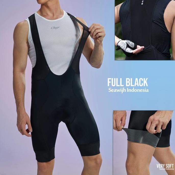 Bib Cheji Pro Race Cycling Celana Padding Sepeda Original