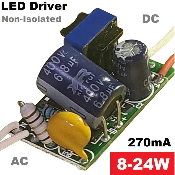 LED DRIVER AC TO DC 24WATT*1 WATT, SERI HPL 1W 8 W-24W, 24 TITIK 1WATT
