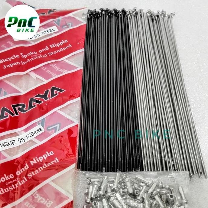 Sepasang Jari BMX 20 Stainless Ruji Sepeda Roda 20 Spoke 187 mm Plus Nipel