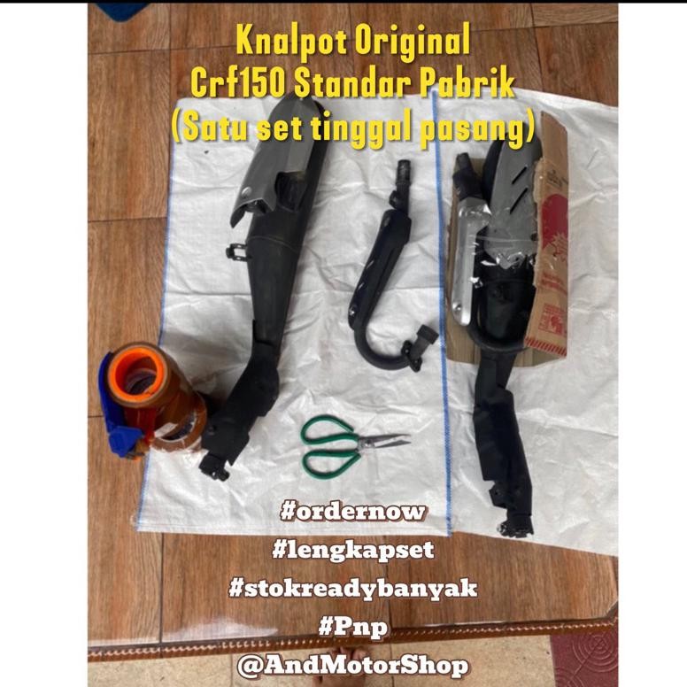 Knalpot Ori Crf 150 FULLSET KNALPOT HONDA CRF 150 L COPOTAN GOODCONDITION ready banyak