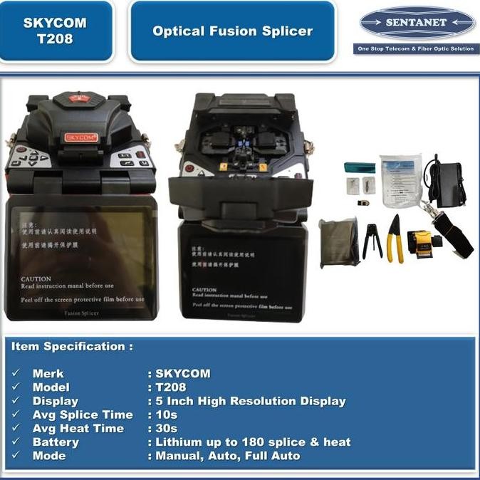 Fusion Splicer/Fusion Splicer Skycom/Fusion Splicer Skycom T208 New Stok