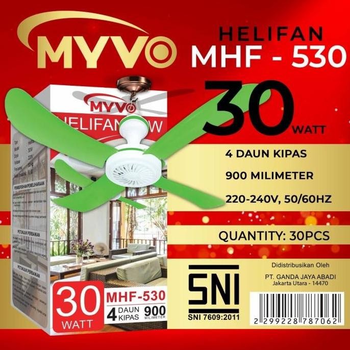MURAH Myvo Kipas Gantung 30 Watt Kipas Baling Myvo 30W MHF 530 SNI Helifan