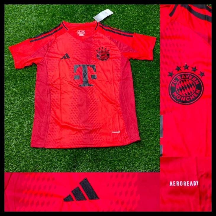 [Terlaris Di Toko Kami] Munchen Home Jersey Baju Bola Merah 2024/2025 Grade Ori Jumbo Xxl 2Xl Xxxl 3