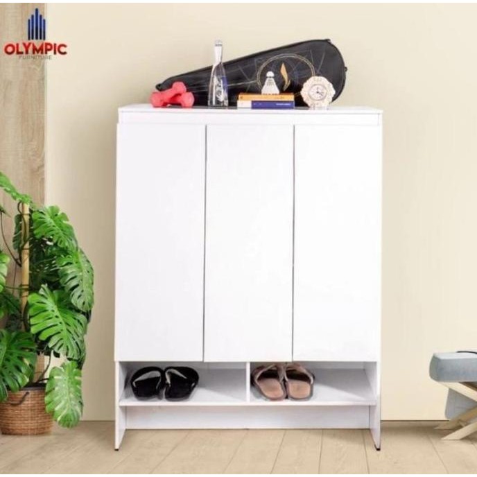 Lemari Rak Sepatu tertutup putih minimalis kapasitas besar BANDUNG