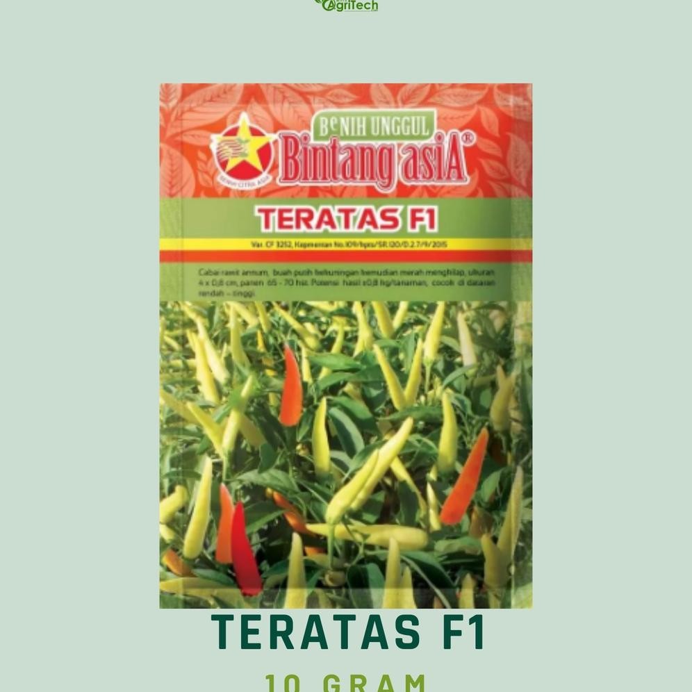 BENIH BIBIT CABE CABAI RAWIT LENTERA F1 TERATAS F1 ISI 10 GRAM CAP BINTANG ASIA