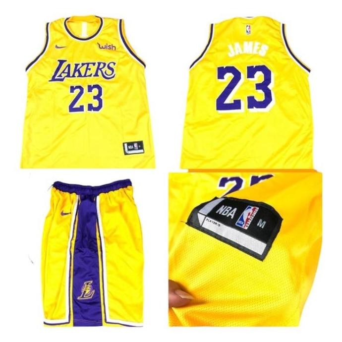 Jersey Stelan Basket Lakers Kuning Lebron James