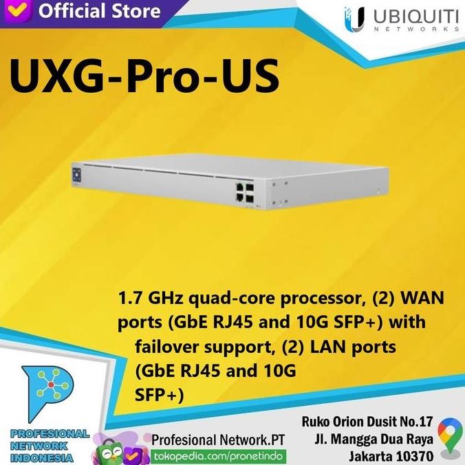 Ubiquiti Uxg-Pro Gateway Pro Dual Wan & Lan New Stok