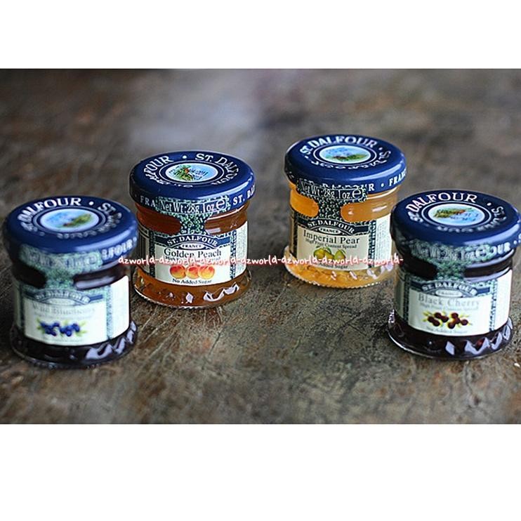 

St Dalfour France 4Pcs Mini Jam Jar Selai Mini Rasa Orange Marmalade Strawberry Red Raspberry Thi Apricot Buatan Prancis St.Dalfour