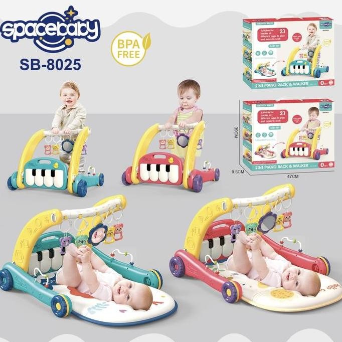 2 in 1 Piano Playmat & Push Walker Spacebaby SB 8025 SB-8025 SB8025