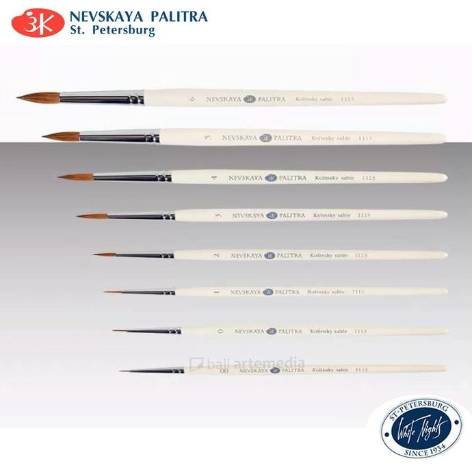 

Promo Nevskaya Palitra White Night Kuas Kolinsky Asli 100% Natural Brush Lukis Premium