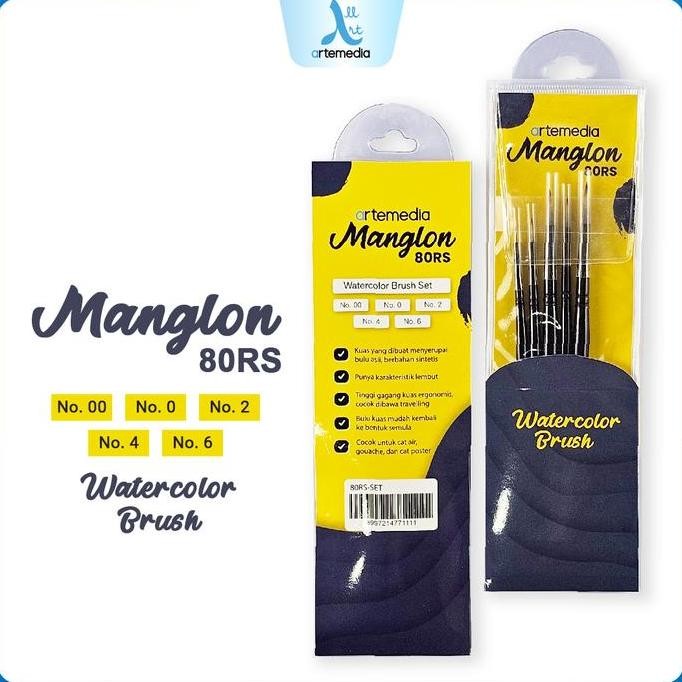 

Promo Artemedia Kuas Manglon Brush Round Set Gagang Pendek - Brush Set Lukis