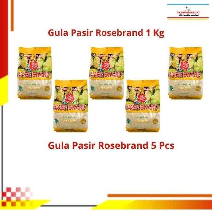 

[PAKET HEMAT ISI 5] Gula Pasir Rosebrand Gula Tebu 1 Kg PROMO MURAH/ Rosebrand Gula Pasir Gula Tebu 1 Kg PROMO MURAH GS