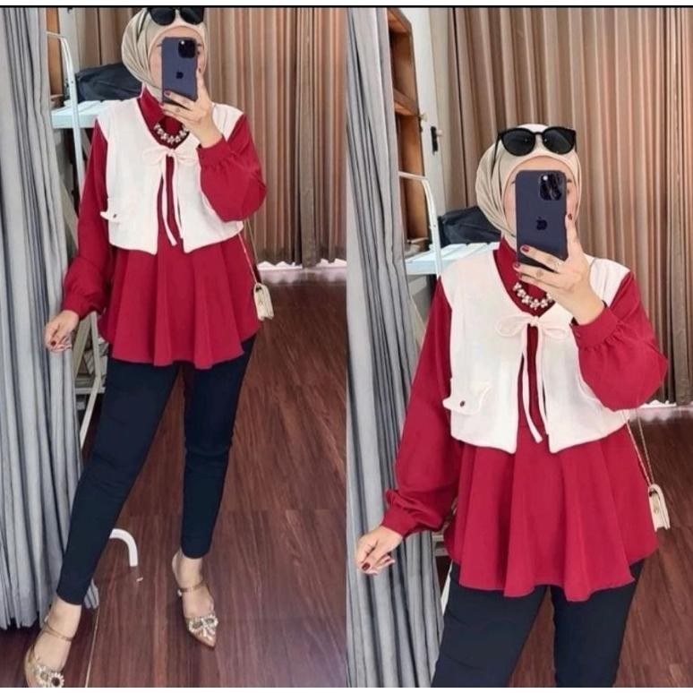 Merdeka Blouse / Blouse Merah Putih / Baju Agustusan / Baju Merah Putih / Kemeja Merah Putih