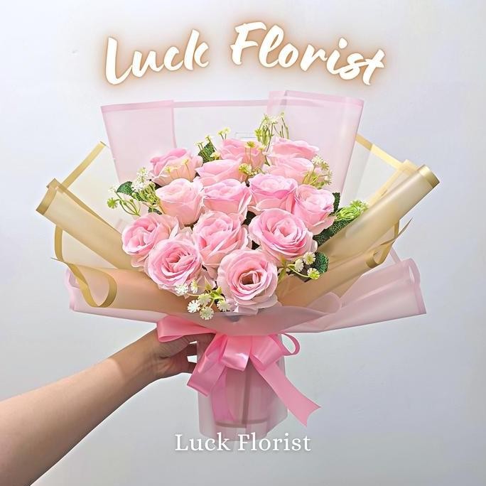 Buket bunga palsu / buket bunga mawar palsu / buket anniversary GM