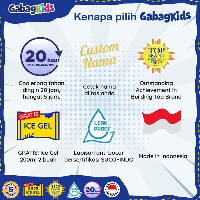 Murah Tas Bekal Anak Gabag Kids Dino