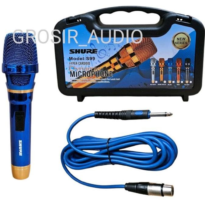 Tersedia Mic Kabel Shure S90 S99 Chrome 5M + Koper Elegan Kualitas Premium