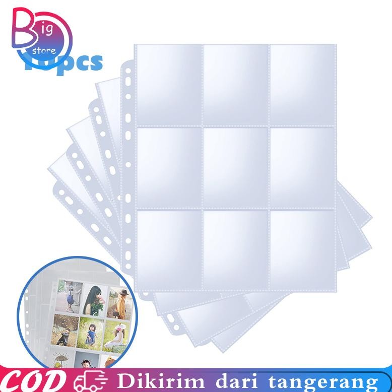 

10pcs Sleeve Photocard 9p Binder Photocard A4 Transparan Sleeve Binder A4 Card Collection Album Pages