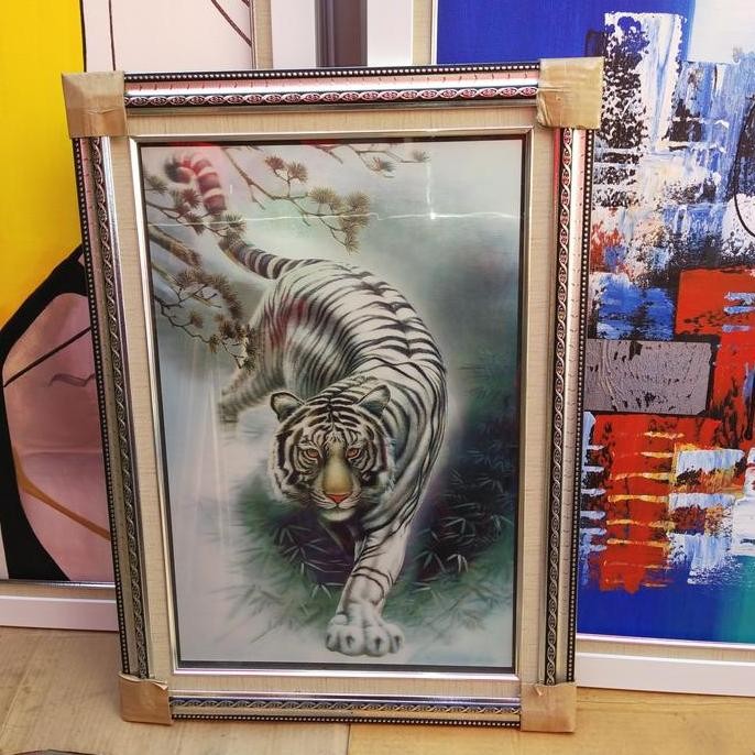 ready stock  bingkai macan 3D UK 50x70cm