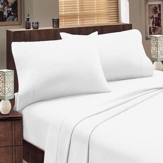 SPREI SET HOTEL POLOS PUTIH MICROTEX