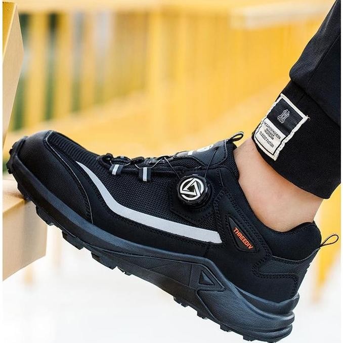 new  Sepatu Safety Import Model tali putar Boa System Ujung Besi Sporty Safety Shoes Anti Paku Safet