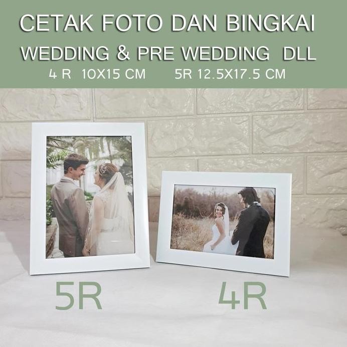 ready stock  Bingkai foto dan cetak 4r 5r Frame Putih