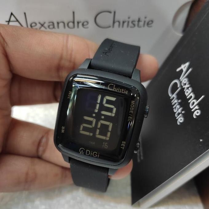 new  Jam Wanita DIGITAL ORIGINAL Alexandre Christie Ac 9369 LH Rubber St