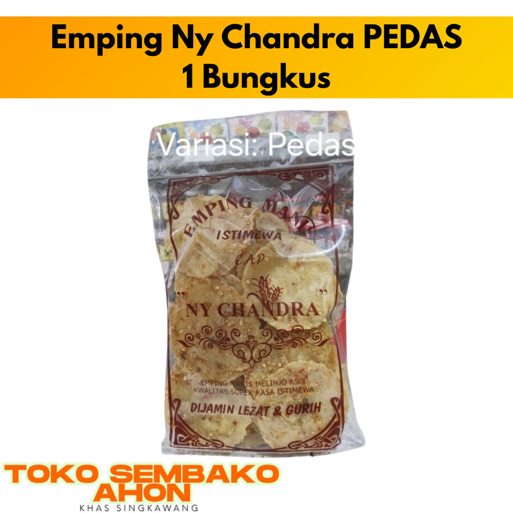 

Emping Ny Chandra PEDAS | Kerupuk Emping Ny Chandra (Variasi: Asin Atau pedas) / Emping Manis Pedas Asin / Kerupuk Emping Pedas Ny Chandra