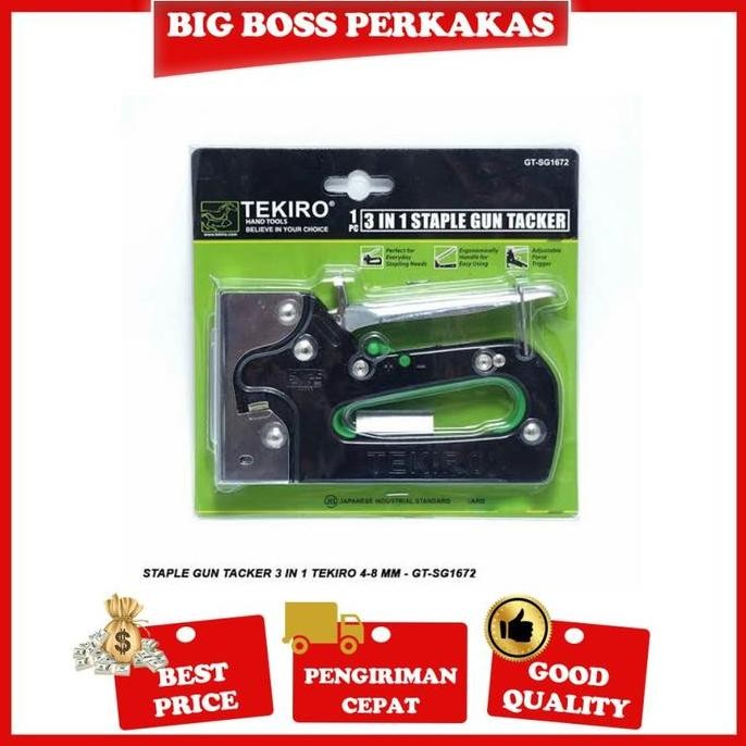 

Promo TEKIRO Staple Gun 3 in 1 Way Heavy Duty Staples Tembak hekter jok COD