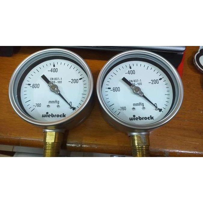 Vacum Gauge 4" -760Mmhg Ss Kuningan Raket Wiebrock