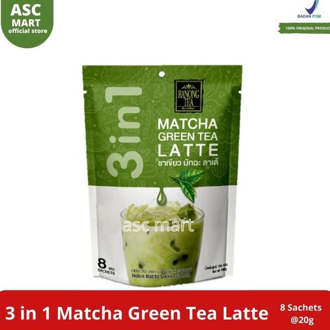 

Super Murah!, Ranong Tea 3 In 1 Matcha Green Tea Latte - 8 Sachets