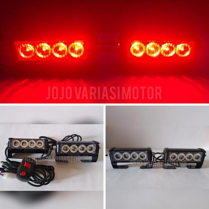 Terlaris, Lampu Strobo Federal Signal 4X4 Merah