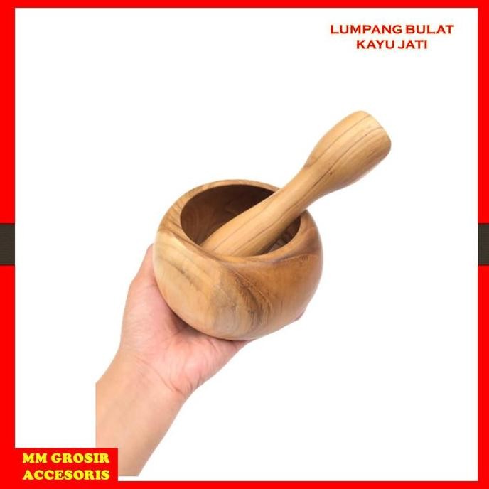 New Lumpang Lesung Bulat Kayu Jati