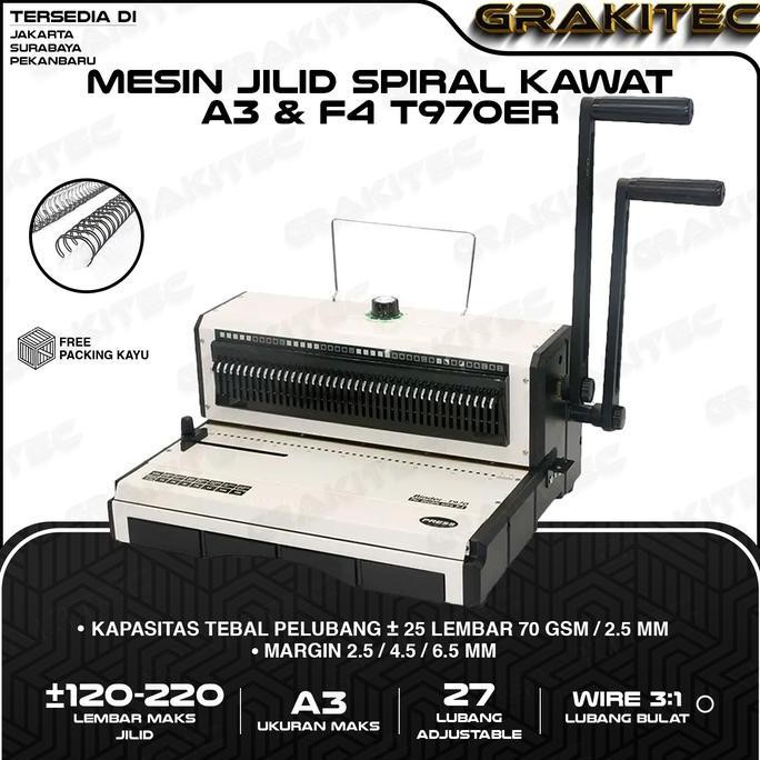 

Promo Mesin Jilid Spiral Kawat T970ER 2:1 F4 & A3 Lubang Bulat COD