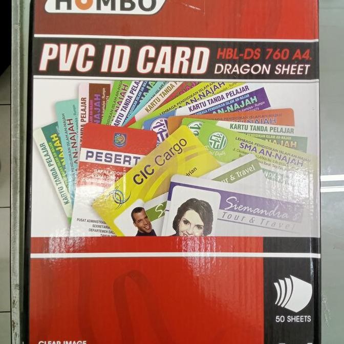 

Promo ID card PVC PET 0,76 merk HOMBO COD