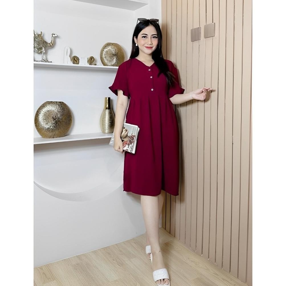 Hana Inara Dress / Midi Dress Crinkle Airflow Busui / Daster Busui