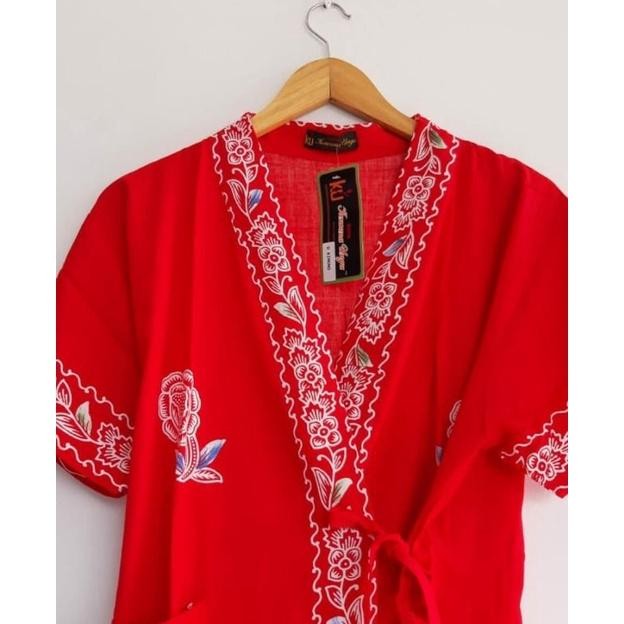 Daster Kimono Kencana Ungu Lebel Hitam Daster Wanita Asli Batiku Model Kimono Jepang Baju Mandi Wani