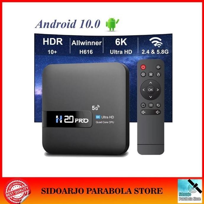 TERLARIS - Set Top Box Smart TV Android Box Digital H20Pro H20 Pro 4K UHD Resolution Wifi USB HDMI A