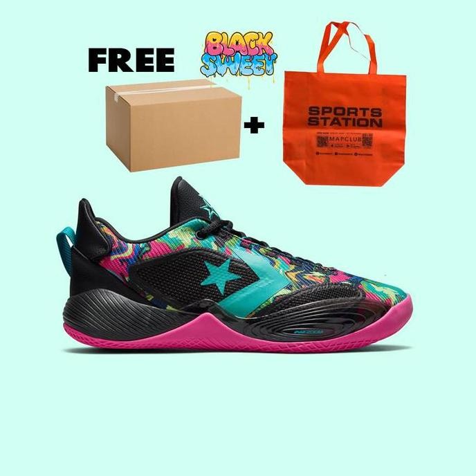 Sepatu Basket Converse All Star Bb Shift Black Pink Teal (Best Quality)