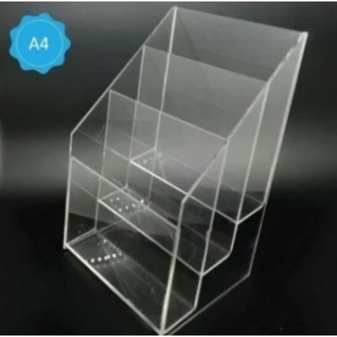 

BEBAS ONGKIR - Tempat Brosur Acrylic Holder A4 3 Susun Acrylic Flyer Holder Premium