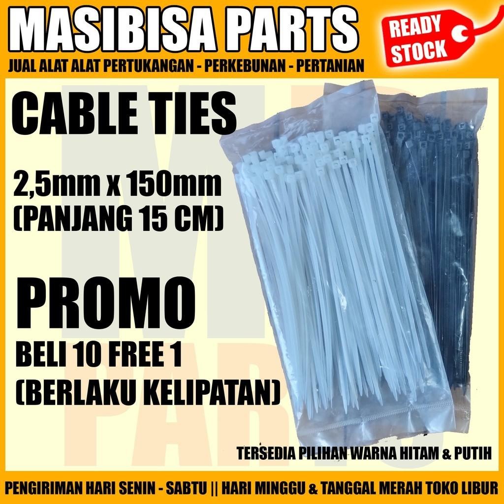 

Cable Tie / Kabel Ties 2,5 X 150 (Panjang 15 Cm) Isi 100 Pcs Berkualitas