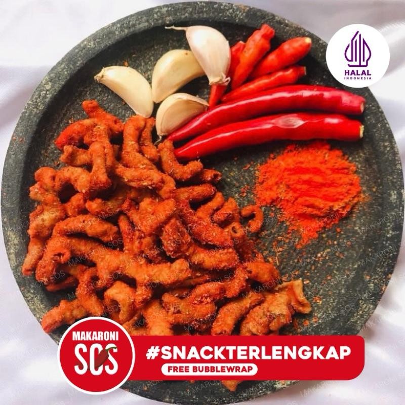

250Gr | 1/4Kg Usus Crispy Original Balado Pedas Jeruk Keju Keripik Usus Bestseller By Makaroni Sos Berkualitas