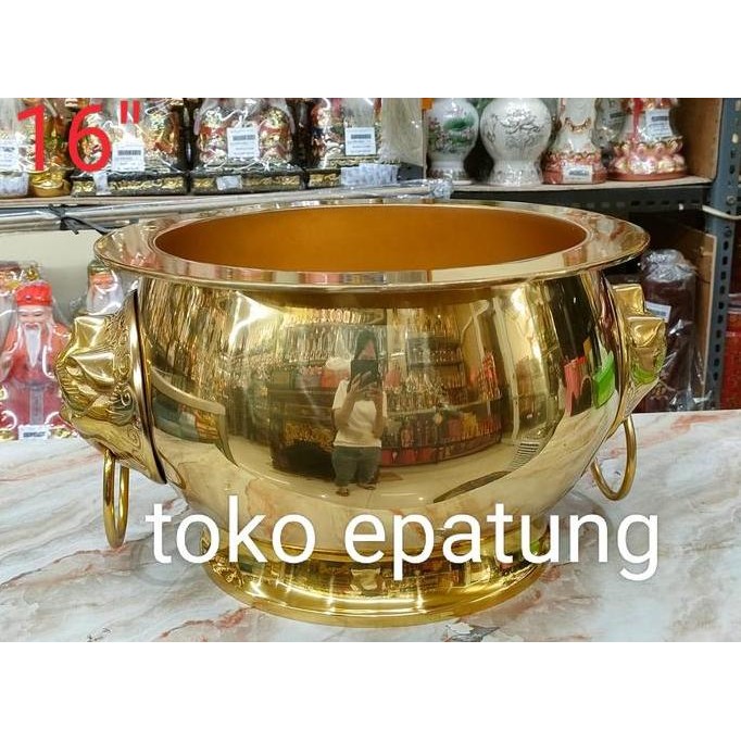 hio lo hiolo kuningan kepala singa 16 "