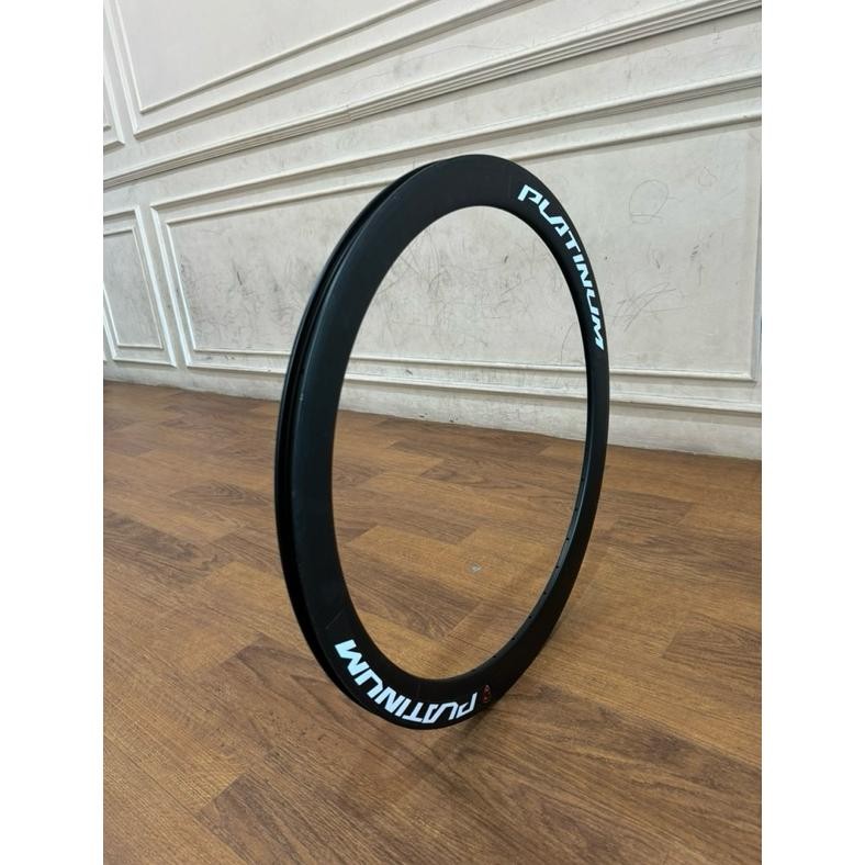 Viral ( 700C Platinum Htm / 36H / 5Cm ) Velg Rims Rim Velg Sepeda Fixie Aluminium Alloy 5 Cm Hitam D
