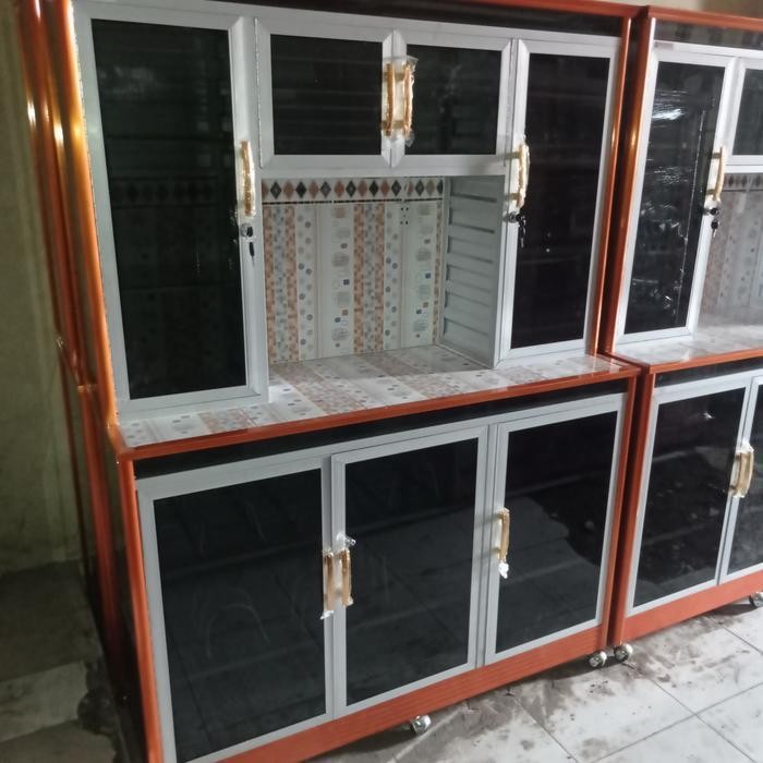 Rak Piring Kaca Riben 4 Pintu