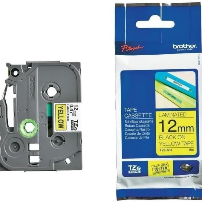 

Brother Tze-631 Laminated Label Tape 12Mm Black On Yellow Tze631 New Stok