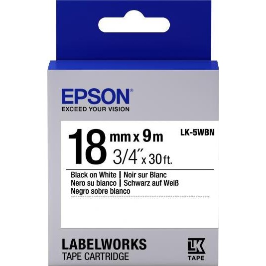 

Epson Label 18Mm Black On White 9M Labelworks Tape Cartridge Lk-5Wbn New Stok